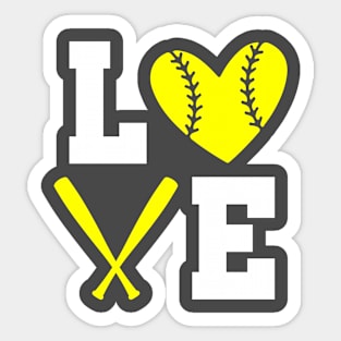 Softball Love Sticker